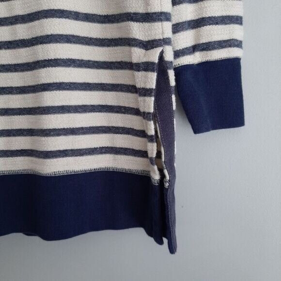 OLD NAVY Loose Cali-Fleece Terry Sweatshirt Tunic Crewneck Stripe Sz XS - Picture 5 of 13